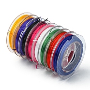 Flat Elastic Crystal String, Elastic Beading Thread, for Stretch Bracelet Making, Mixed Color, 0.5mm, about 10 yards(9.14m)/roll, 8 rolls/group(EW-YW0001-06M)