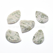 Natural Peace Jade Pendants, Faceted, Mixed Shapes, 37~52x30~52x6~7mm, Hole: 1.6mm(G-L533-46)