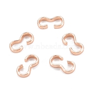 Brass Quick Link Connectors, Chain Findings, Number 3 Shaped Clasps, Long-Lasting Plated, Real Rose Gold Plated, 7x4x1mm, Inner Diameter: 6x2.4mm(KK-H760-03RG)