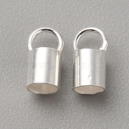 Sterling Silver Cord Ends, Column, Silver, 7x4x3.5mm, Hole: 2.5mm, Inner Diameter: 3mm(STER-WH0010-16D)