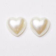 Acrylic Pearl Cabochons, Heart, Seashell Color, 8x8x3mm(MACR-E009-8mm-J02)