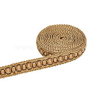 Polyester Braided Lace Trim, Garment Curtain Accessories, Gold, 3/4 inch(20mm), about 13.67 Yards(12.5m)/Card(OCOR-WH0079-71B)