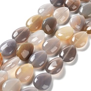 Natural Grey Agate Beads Strands, Teardrop, 17.5~18x13x6mm, Hole: 1.2mm, about 22pcs/strand, 15.24 inch(38.7cm)(G-L242-31)
