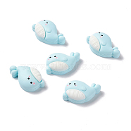 Opaque Resin Decoden Cabochons, Whale, Pale Turquoise, 16x26x8.5mm(RESI-G036-F02)