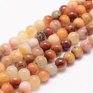 Natural Topaz Jade Bead Strands, Round, 8mm, Hole: 1mm, about 48pcs/strand, 15.5 inch(G-K153-B22-8mm)