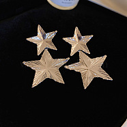 Silver Needle Silver Earrings Fashion Metal Earrings Simple Design Earrings, Platinum, Star(TV7290-13)