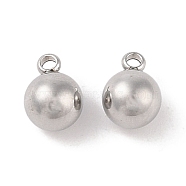 304 Stainless Steel Charms, Round Charm, Stainless Steel Color, 8.5x6mm, Hole: 1.4mm(STAS-G336-04D-P)