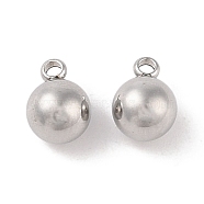 Non-Tarnish 304 Stainless Steel Charms, Round Charm, Stainless Steel Color, 8.5x6mm, Hole: 1.4mm(STAS-G336-04D-P)