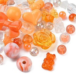 Opaque & Transparent Acrylic Beads, Mixed Shapes, Sandy Brown, 7.5~33x7.5~43.5x4.5~16mm, Hole: 1.2~4mm, about 50g/bag(MACR-YW0002-01B)