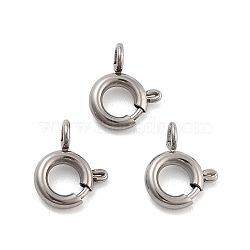 Non-Tarnish 316 Stainless Steel Spring Ring Clasps, Stainless Steel Color, 9x7x3mm, Hole: 1.6mm(STAS-B072-08P-02)