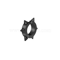 Punk Style 201 Stainless Steel Clip-on Earrings, Rivet, Black, 18.7x14.6mm(FS-WG56A2E-07)