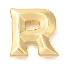 Rack Plating Brass Pendants, Long-Lasting Plated, Cadmium Free & Lead Free, Letter A~Z Charms, Letter R, 17.5x17x5.5mm, Hole: 3.5x2mm(KK-I722-07G-R)