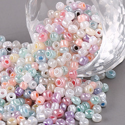 Glass Seed Beads, Ceylon, Round, Mixed Color, 3mm, Hole: 1mm, about 10000pcs/pound(SEED-A011-3mm)