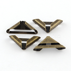 Book Scrapbooking Albums Folders Iron Box Corner Protectors, Antique Bronze, 17x17x4.5mm(X-IFIN-R203-11AB)