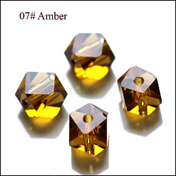 Imitation Austrian Crystal Beads, Grade AAA, Faceted, Cornerless Cube Beads, Goldenrod, 4x4x4mm, Hole: 0.7~0.9mm(SWAR-F084-4x4mm-07)
