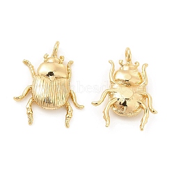 Brass Pendants, Insect Charm, Real 18K Gold Plated, 17x13.5x3mm, Hole: 1.6mm(KK-G447-10G)