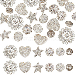 WADORN 24Pcs 6 Style 1-Hole Alloy & Brass Rhinestone Shank Buttons, with Polymer Clay Rhinestone, Mixed Shapes, Platinum & Silver, 12~23x12~23x6~9.5mm, Hole: 1~2.4mm, 4pcs/style
(FIND-WR0011-04)