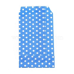 Kraft Paper Bags, No Handles, Storage Bags, White Polka Dot Pattern, Wedding Party Birthday Gift Bag, Blue, 15x8.3x0.02cm(CARB-I001-04J)