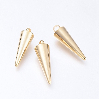 304 Stainless Steel Pendants, Spike/Cone, Golden, 18x5mm, Hole: 2mm
