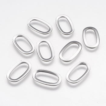 201 Stainless Steel Linking Rings, Oval, Stainless Steel Color, 20x11.5x1mm