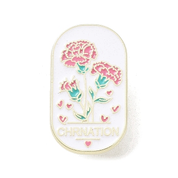Flower Alloy Enamel Pin Brooches, for Backpack Clothes, White, 30x17x1.4mm