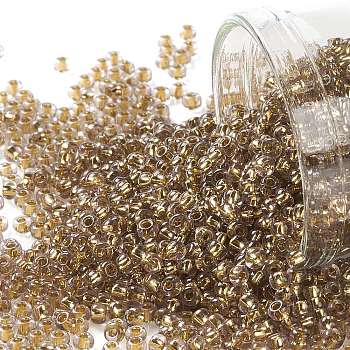 TOHO Round Seed Beads, Japanese Seed Beads, (754) Gold Lined Pink, 11/0, 2.2mm, Hole: 0.8mm, about 50000pcs/pound