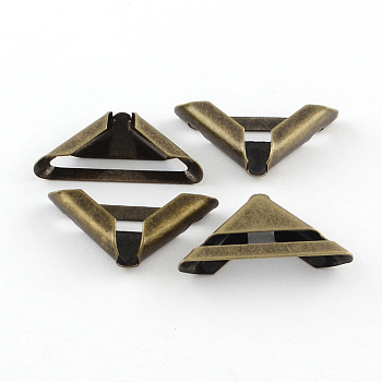 Book Scrapbooking Albums Folders Iron Box Corner Protectors, Antique Bronze, 17x17x4.5mm