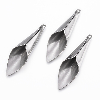 304 Stainless Steel Pendants, Calla Lily, Stainless Steel Color, 47x13.5x10mm, Hole: 1.5mm