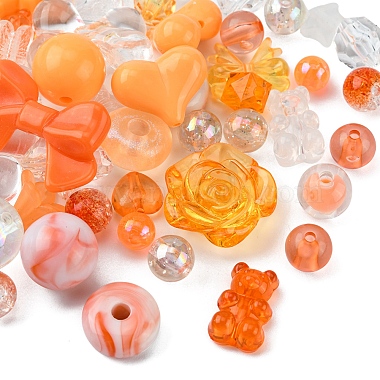 Sandy Brown Mixed Shapes Acrylic Beads