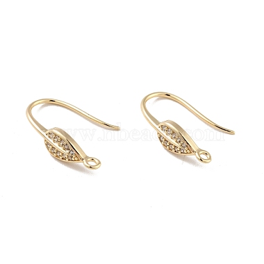 Real 14K Gold Plated Clear Brass+Cubic Zirconia Earring Hooks