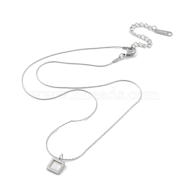 Halsketten mit Muschelanhänger(NJEW-P296-01P)-2