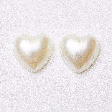 8mm Seashell Heart Acrylic Cabochons