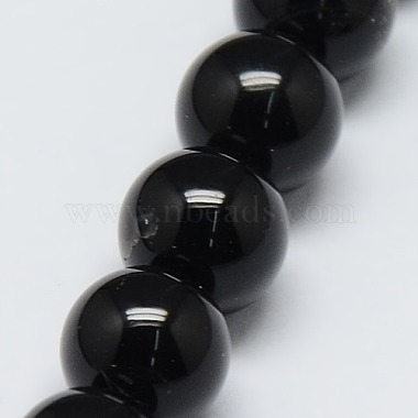 Круглые бусы из натурального черного оникса(X-G-L087-12mm-01)-2