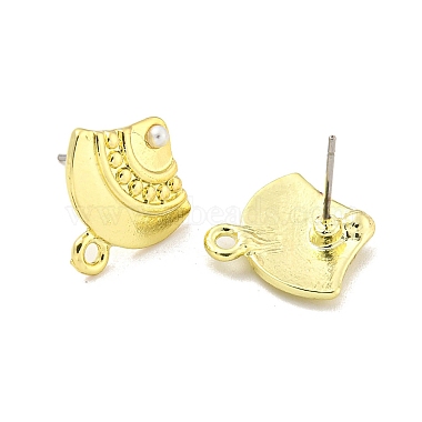 Rack Plating Alloy Stud Earring Finding(FIND-C053-09B-G)-2