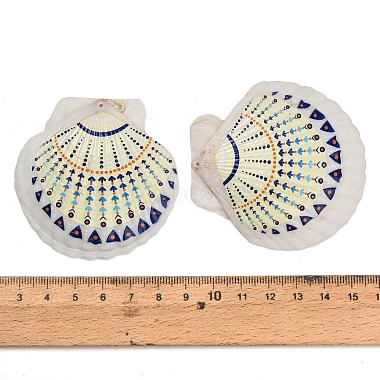 Printed Natural Shell Big Pendants(SH-CBA93AD-19G)-3