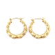 Ion Plating(IP) Bamboo Joint 304 Stainless Steel Hoop Earrings for Women(EJEW-G388-01G)-1