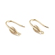 Leaf Rack Plating Brass Micro Pave Cubic Zirconia Earring Hooks(KK-D083-09G)-1