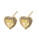 Brass Micro Pave Cubic Zirconia Stud Earrings(EJEW-G471-17G)-4