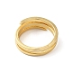anillo doble de envoltura de alambre de latón chapado en rack para mujer(KK-O142-06G)-2