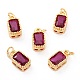 Real 18K Gold Plated Brass Inlaid Cubic Zirconia Charms(X-ZIRC-L100-075G-04)-1
