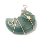 pendentifs enveloppés de fil de cuivre d'aventurine verte naturelle(PALLOY-JF02685-03)-3