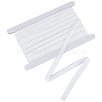 1 Roll Polycotton Wrinkle Ribbons, Webbing Strap for Clothes Accessories, White, 1/2 inch(12mm), about 10.00 Yards(9.14m)/Roll(OCOR-CY0003-47B-01)