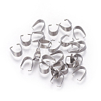 Tarnish Resistant 304 Stainless Steel Snap on Bails, Stainless Steel Color, 9x7.5x4mm(STAS-I101-41B-P-01)