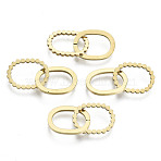 201 Stainless Steel Linking Rings, Quick Link Connectors, Laser Cut, Oval, Golden, 12x9x1mm, Inner Diameter: 6x9mm, about 2pcs/set(STAS-N091-131G)