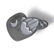 Gothic Art Enamel Pins, Gunmetal Alloy Bird Badge for Women Men, Bird, 18x29.7x1.4mm(JEWB-K001-10C-B)
