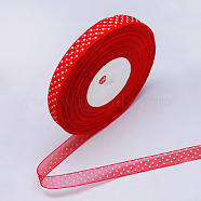Organza Ribbon, Red, 1/2 inch(1/2 inch(14mm)), 100yards/roll(91.44m/roll)(ORIB-Q003-8)
