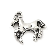 Tibetan Style Alloy Pendants, Cadmium Free & Lead Free, Horse Charms, Antique Silver, 19x19x3.5mm, Hole: 1.6mm, about 571pcs/1000g(FIND-M047-25AS-01)