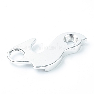(Clearance Sale)Aluminum Tail Hook, Variable Speed Hook, Bicycle Accessories, Silver, 65x42x8mm, Hole: 9mm and 10.5mm(FIND-WH0069-58)