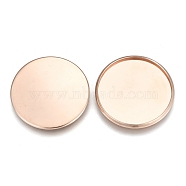 304 Stainless Steel Plain Edge Bezel Cups, Cabochon Settings, Flat Round, Rose Gold, Tray: 25mm, 26.5x2mm(STAS-E460-10RG-25MM)