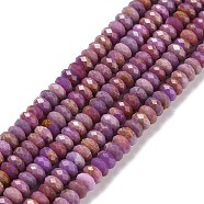 Natural Lepidolite/Purple Mica Stone Beads Strands, Faceted, Rondelle, 4x2mm, Hole: 0.7mm, about 157pcs/strand, 15.55 inch(39.5cm)(G-H278-03B)